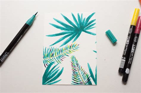 DIY dessins au feutre aquarelle et calligraphie encadrés Feutre