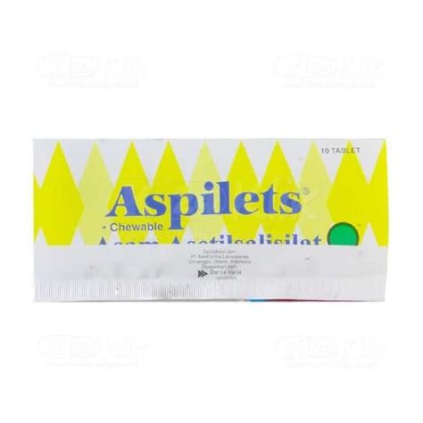 Jual Aspilet 80 Mg Chewable Asam Salisilat Kuning 1 Strip 10 Tablet Di
