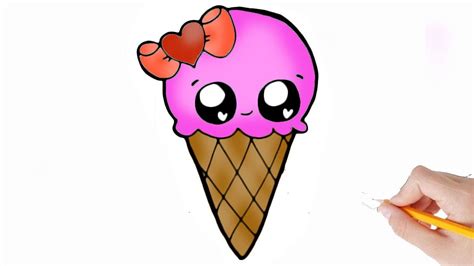 How To Draw A Super Cute Icecream Easy And Kawaii Youtube