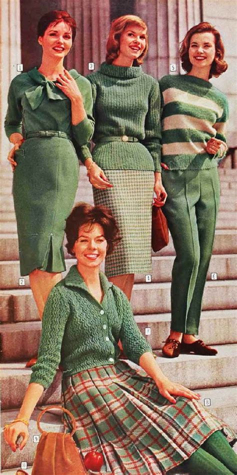 Early 60s High School And Collegiate Fashions 1960 Fashion 60s