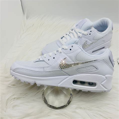 Bling Nike Air Max 90 With Swarovski Crystals All White Etsy