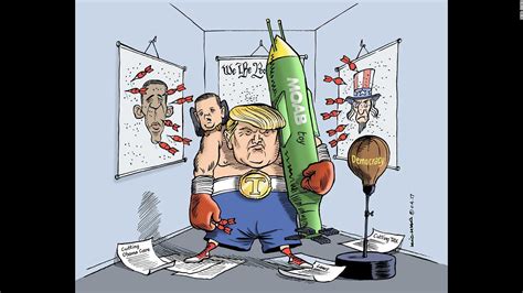 Trump At 100 Days Cartoon Views From Around The World