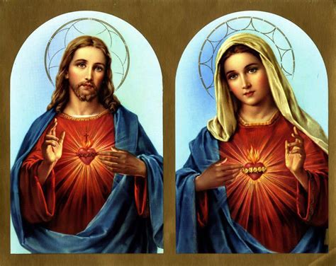 The Two Hearts Heart Of Jesus Jesus And Mary Pictures Mary And Jesus