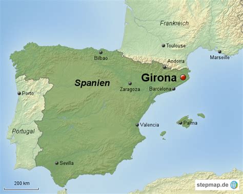 Die freie und zeitlich unbeschränkte. StepMap - Spanien-Girona - Landkarte für Spanien