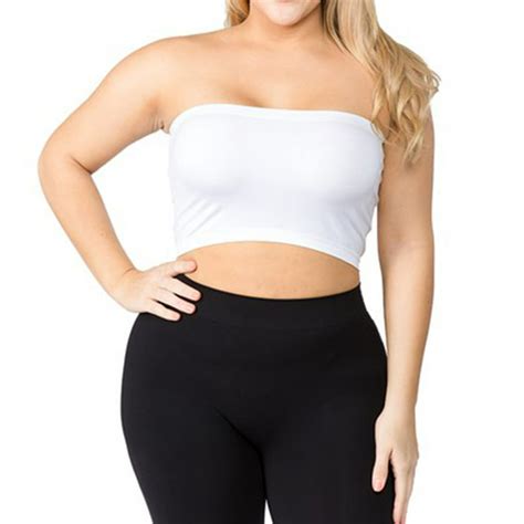 Lavra Lavra Womens Non Padded Plus Size Strapless Bandeau Top