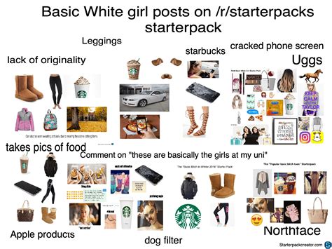 Basic White Girl Posts On Rstarterpacks Starte Memegine