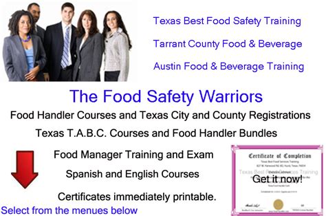 The cfm program accredits and licenses training programs for candidates new to the food industry who may need training. Food Handlers Card Texas Online Training