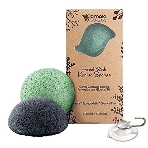 Konjac Sponge Facial Cleanser With Added Green Tea And Activated Bamboo