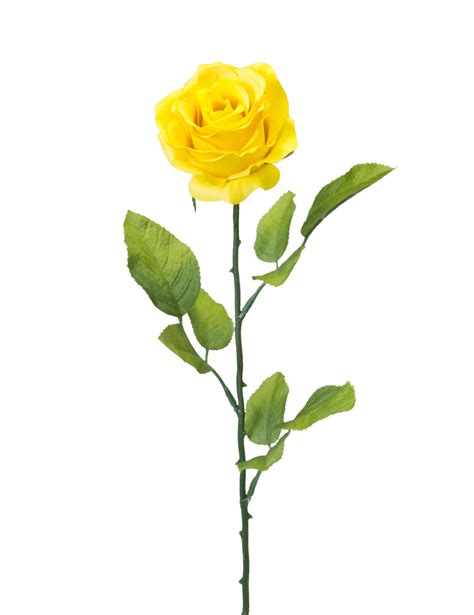 Teters Floral Summer Collection 26 Yellow Small Single Rose Stem 12