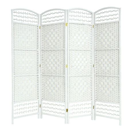 Hand Made Wicker Room Divider Privacy Screen White 46 Panels Ebay