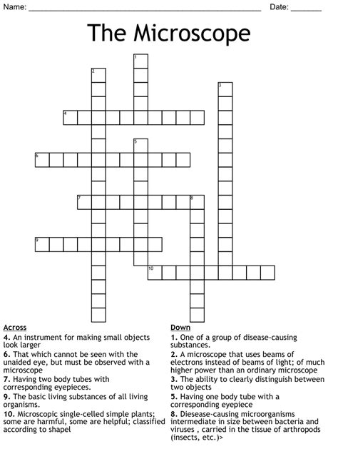 The Microscope Crossword Wordmint