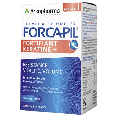 Arkopharma Forcapil Fortifiant Cheveux Kératine 180 Gélules