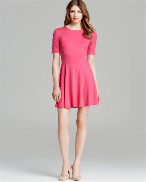 Lyst Three Dots Short Sleeve Dress In Pink