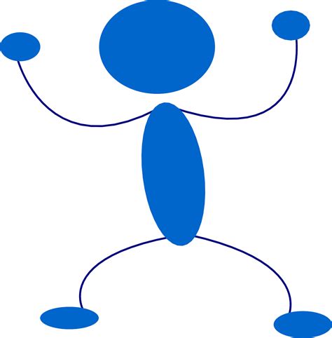 Blue Stickman Figure Drawing Free Image Download