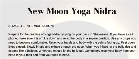 New Moon Yoga Nidra Script Etsy Singapore