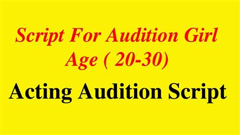 Audition Script In Hindi For Female । Girl Monologues Script For