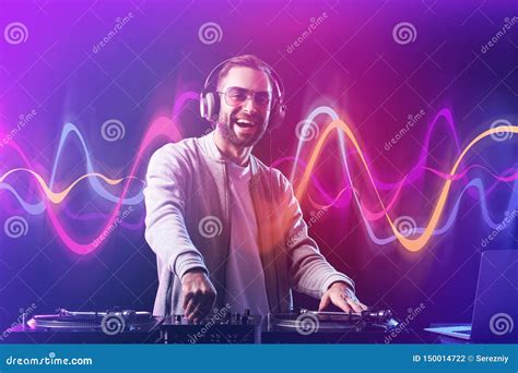 Male Dj Playing Music In Club Stock Photo Image Of Playing Club