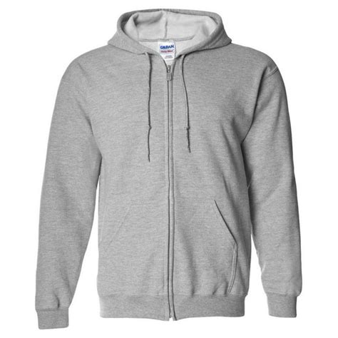 Gildan 18600 Full Zip Hooded Sweatshirt Sport Grey 4x Large