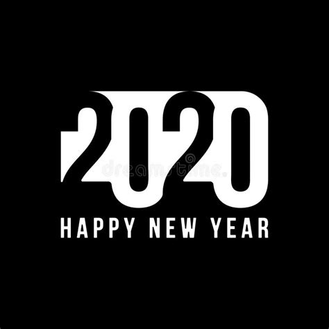 Happy New Year 2020 Text Design Patter Vector Illustration Stock