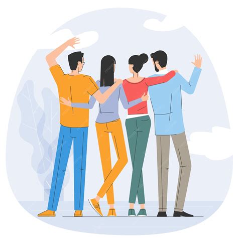 Premium Vector Happy Young Friends Together Flat Design Friendship