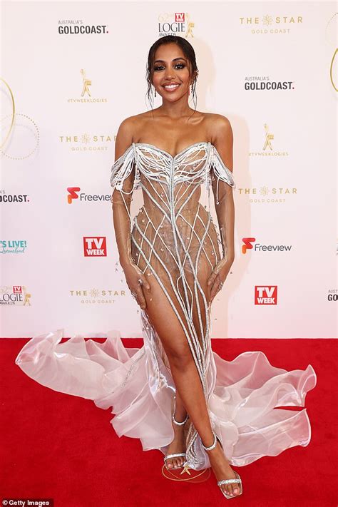 Logies Maria Thattil Makes A Statement In Naked Dress Daily Mail Online