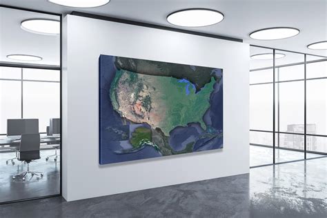 United States Satellite Map 2022 Canvas Wrap