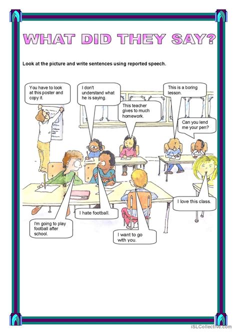 Reported Speech What Did They Say English Esl Worksheets Pdf And Doc
