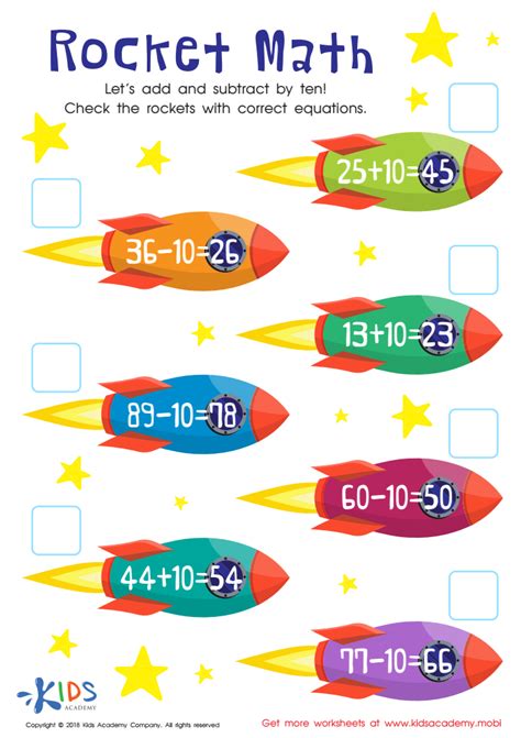 10 Free Printable Rocket Math Worksheets Printable Ma