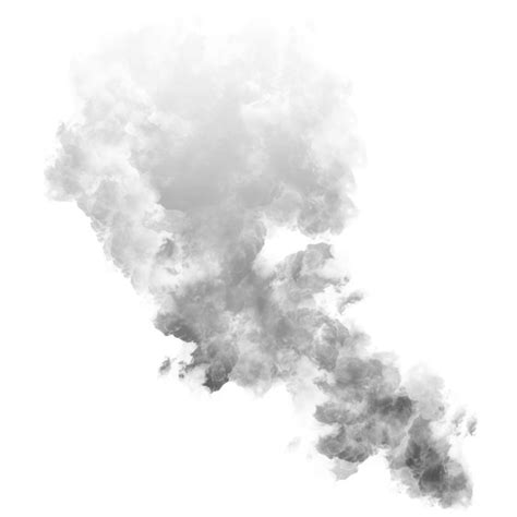 Black Smoke Rising Up Effect Isolated On Transparent Background For