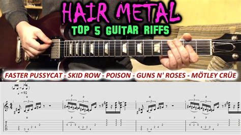 Hair Metal Guitar Riffs Guitar Tab Cover Lesson Tutorial Glam Top 5 Chords Chordify