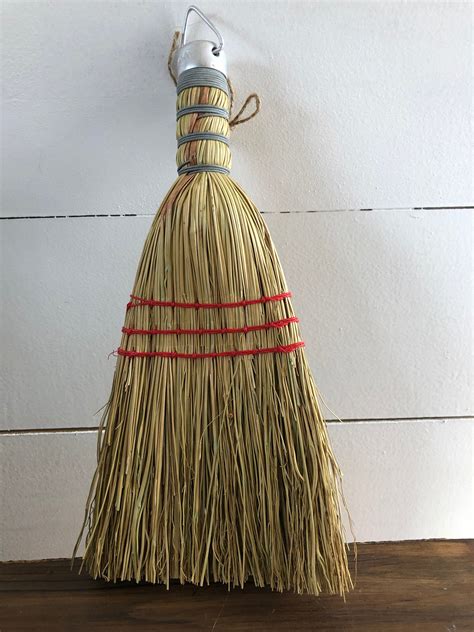Vintage Whisk Broom Handheld Straw Broom Etsy
