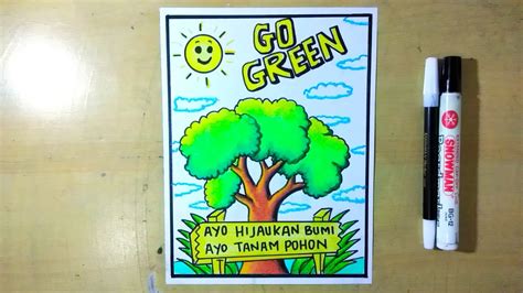 Contoh poster adiwiyata go green lingkungan hidup hijau free templates : Modul Pembuatan Poster Lingkungan Go Green / Poster Go ...