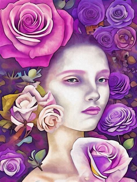 Pink And Lavender Roses Digital Art By Michelle Hoffmann Fine Art America