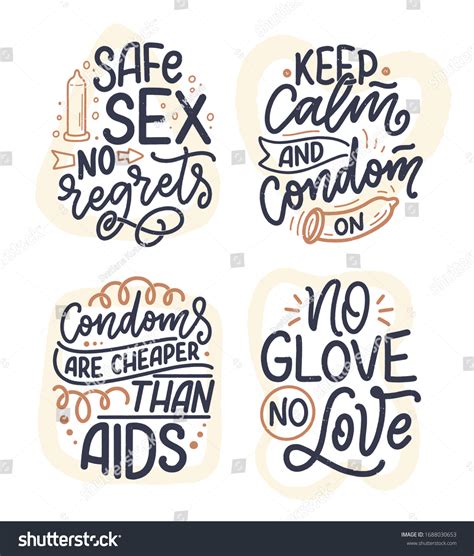 Safe Sex Slogans Great Design For Any Purposes Royalty Free Stock