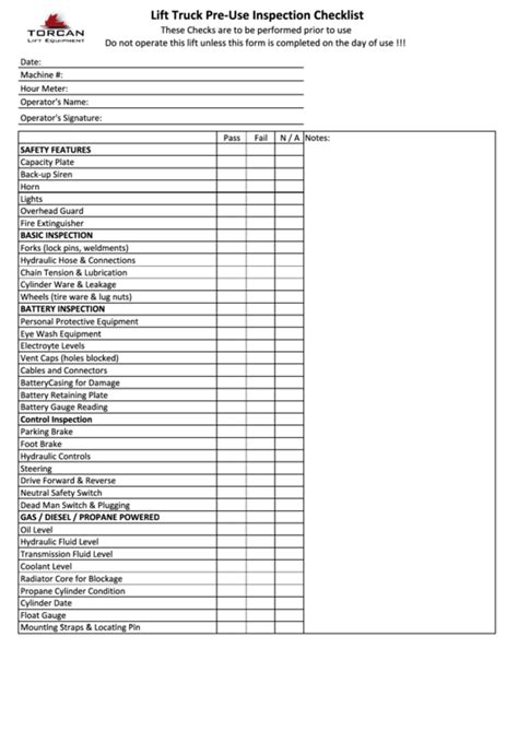 Yes, now you can download and edit the template with the necessary details and become a licensed. Operators Checklist Forklift printable pdf download