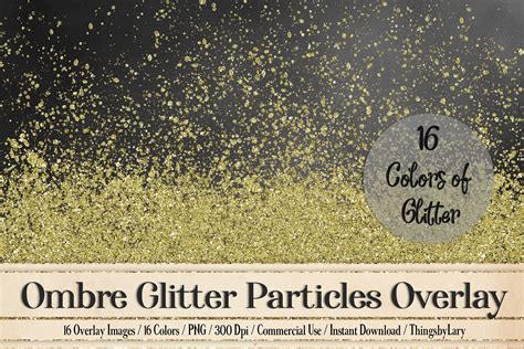 16 Ombre Glitter Confetti Particles Splatter Splash Overlays By