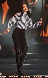 Jessie J Works The Stage In Heeled Thigh High Boots During Jimmy Kimmel
