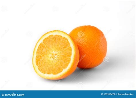 Sliced Oranges Fruit Segments Isolated On White Background Stock Photo