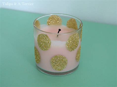 Glitter Polka Dot Candles Tulips And A Terrier