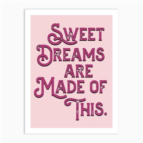 Sweet Dreams Pink Lyric Quote Canvas Print By Box Prints Fy