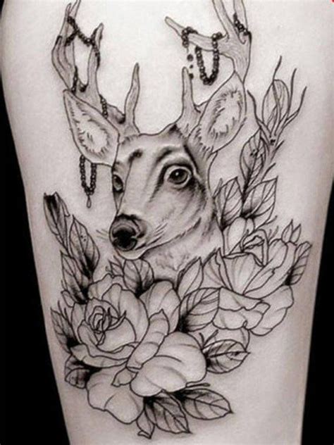 12 Best Deer With Flowers Tattoo Ideas Petpress Deer Tattoo I