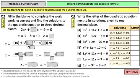 Quadratic Formula Worksheet With Answers