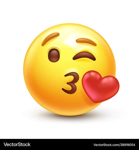 Kiss Emoji Royalty Free Vector Image Vectorstock