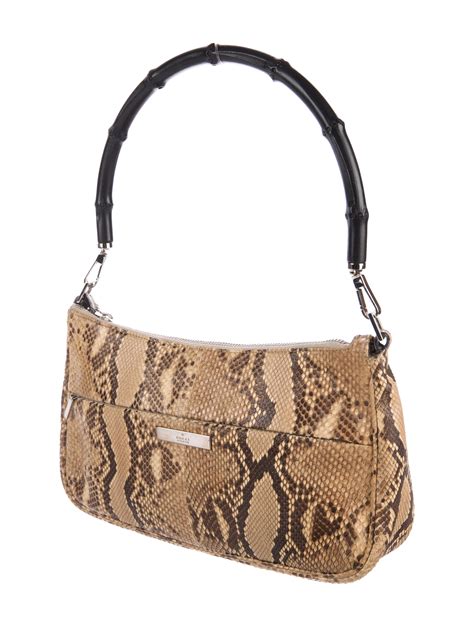 Gucci Snakeskin Shoulder Bag Handbags Guc184518 The Realreal