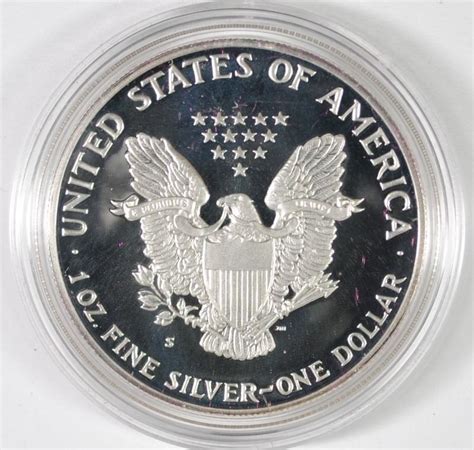 1986 American Eagle One Ounce Proof Silver Bullion Coin W Velvet Box