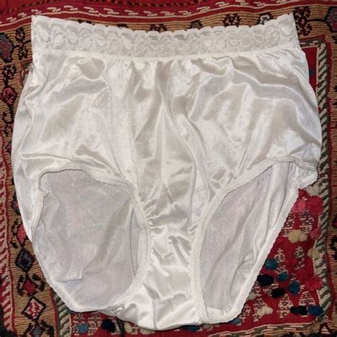 Vintage Ashley Taylor Nylon Granny Sissy Panties White Lace Second Skin L 7 Ebay