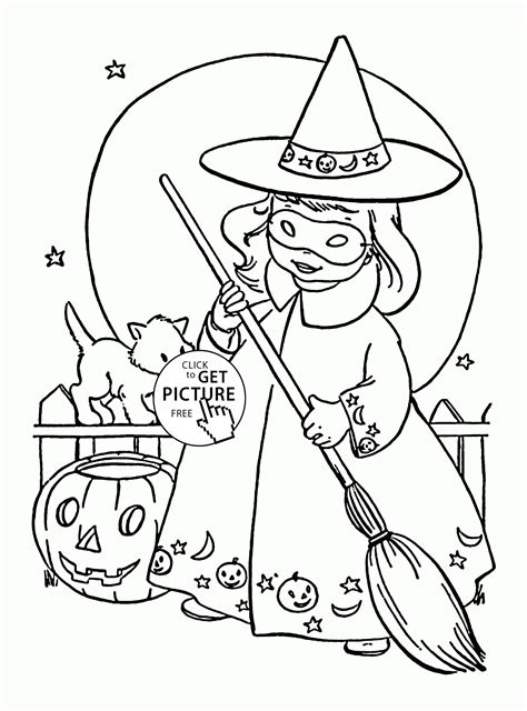 Free Witch Coloring Page For Kids Clowncoloringpages