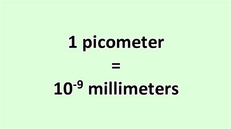 Convert Picometer To Millimeter Excelnotes