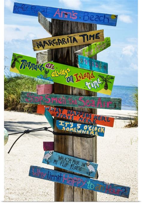 Poster Print Wall Art Entitled Directional Fun Signs On The Beach Ebay
