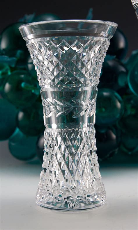 Vintage Waterford Crystal Glandore Waisted Vase Retro Art Glass
